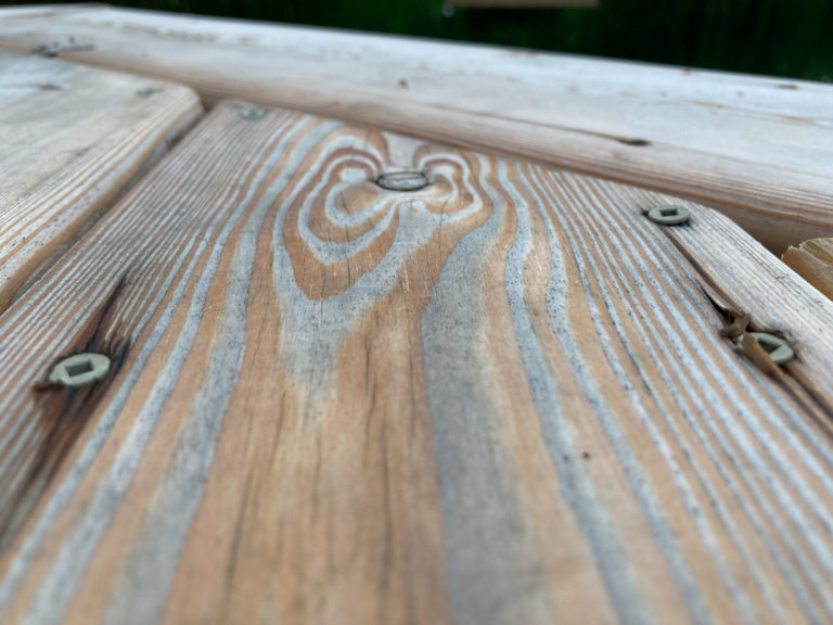 Incorrectly fixed softwood decking