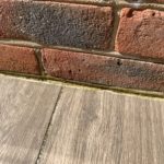 incorrectly installed porcelain paving with no drainage